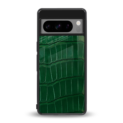 Croco Green back phone cover | glass case for google pixel 8 pro
