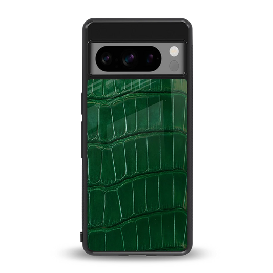 Croco Green back phone cover | glass case for google pixel 8 pro