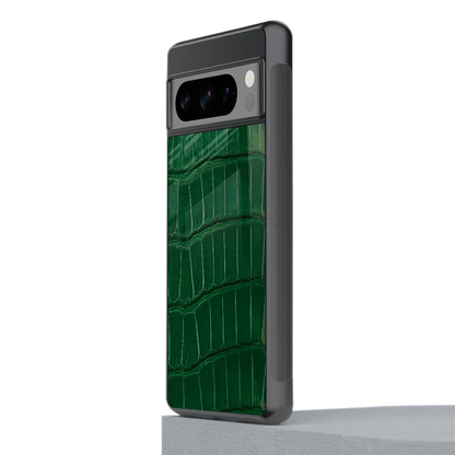 Croco Green stylish phone case for google pixel 8 pro | glossy glass and slim fit