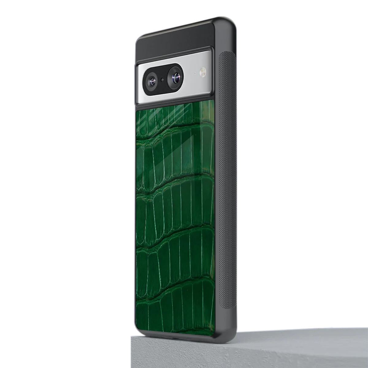 Croco Green stylish phone case for google pixel 8 | glossy glass and slim fit
