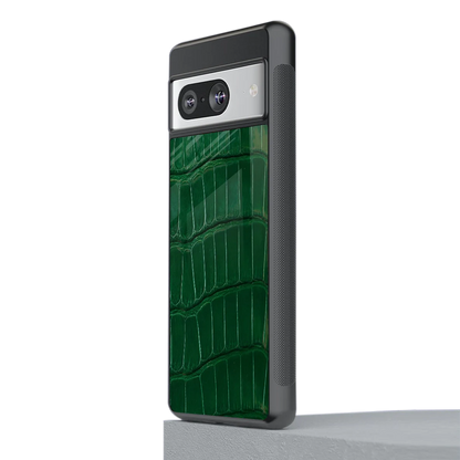 Croco Green stylish phone case for google pixel 8 | glossy glass and slim fit