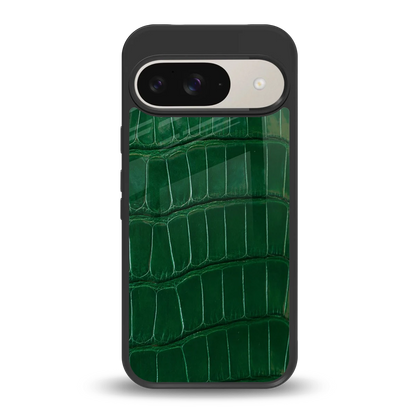 Croco Green back phone cover | glass case for google pixel 9