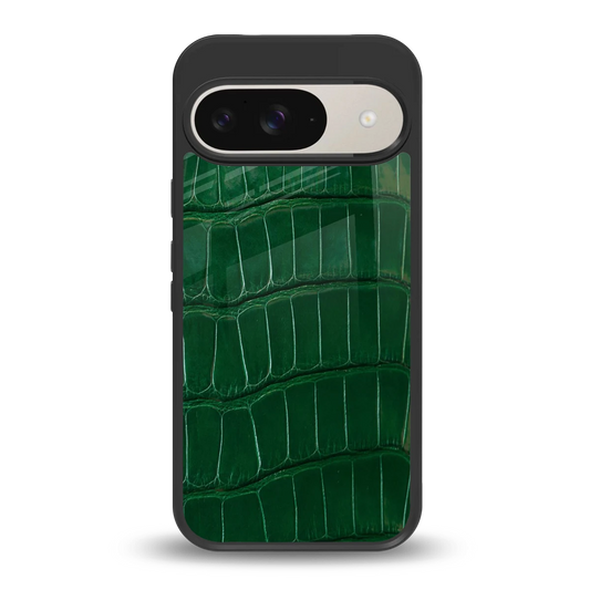 Croco Green back phone cover | glass case for google pixel 9