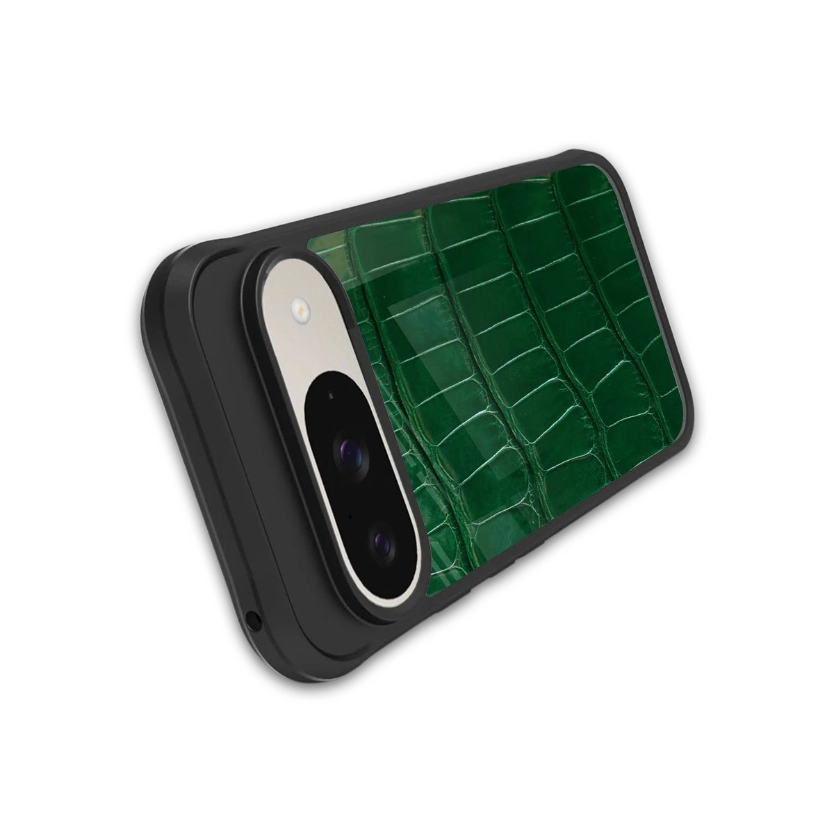 Croco Green stylish phone case for google pixel 9 | glossy glass and slim fit