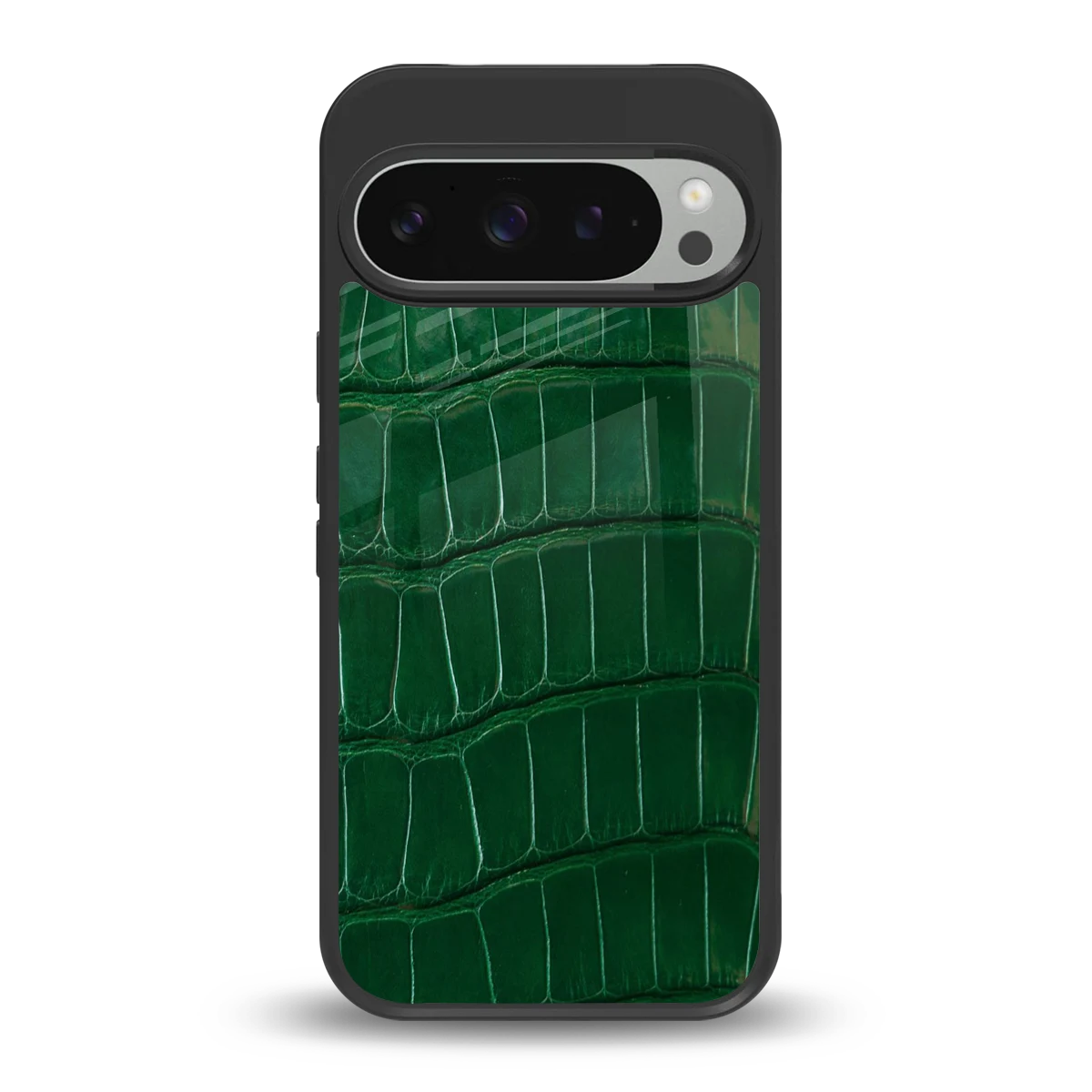 Croco Green back phone cover | glass case for google pixel 9 pro