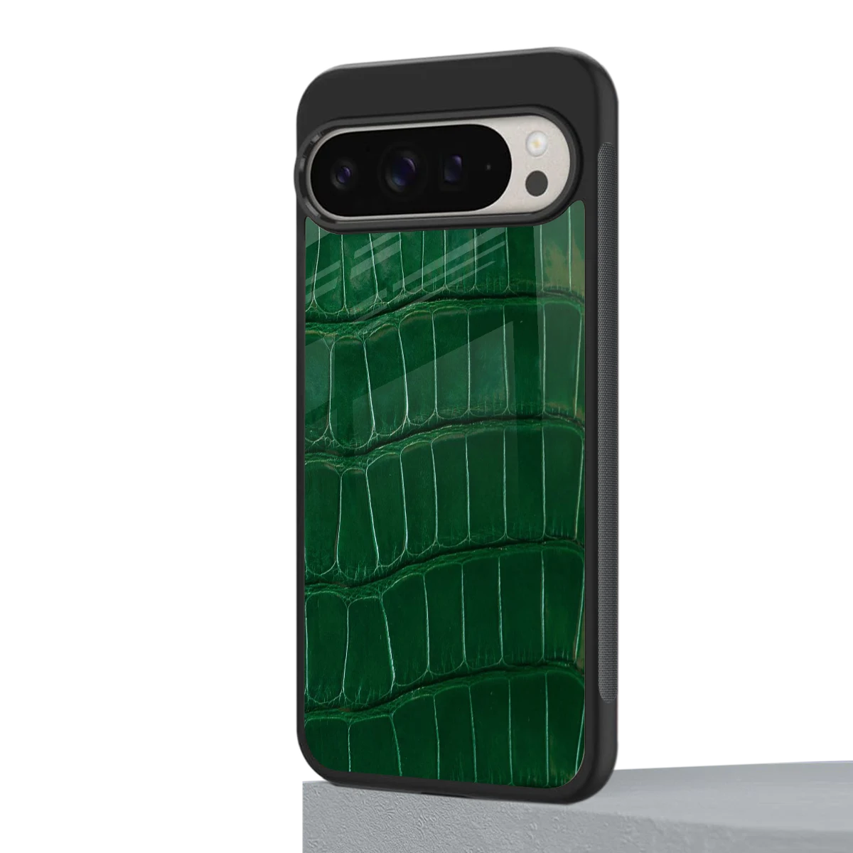 Croco Green google pixel 9 pro mobile cover | shockproof glass phone case