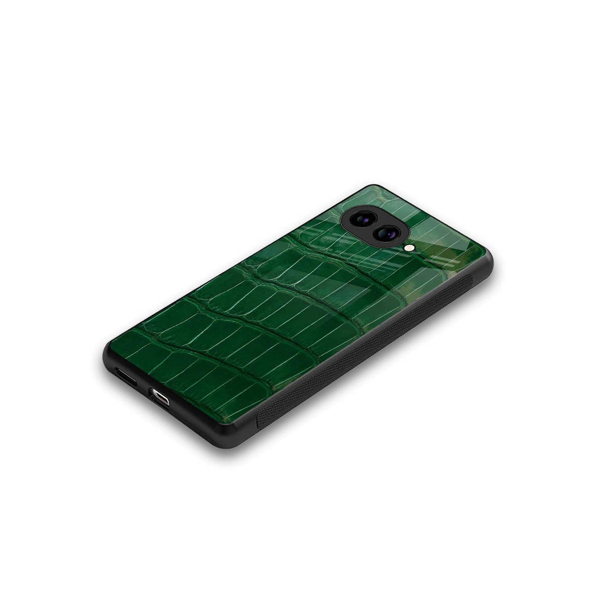 Croco Green stylish phone case for google pixel 10a | glossy glass and slim fit