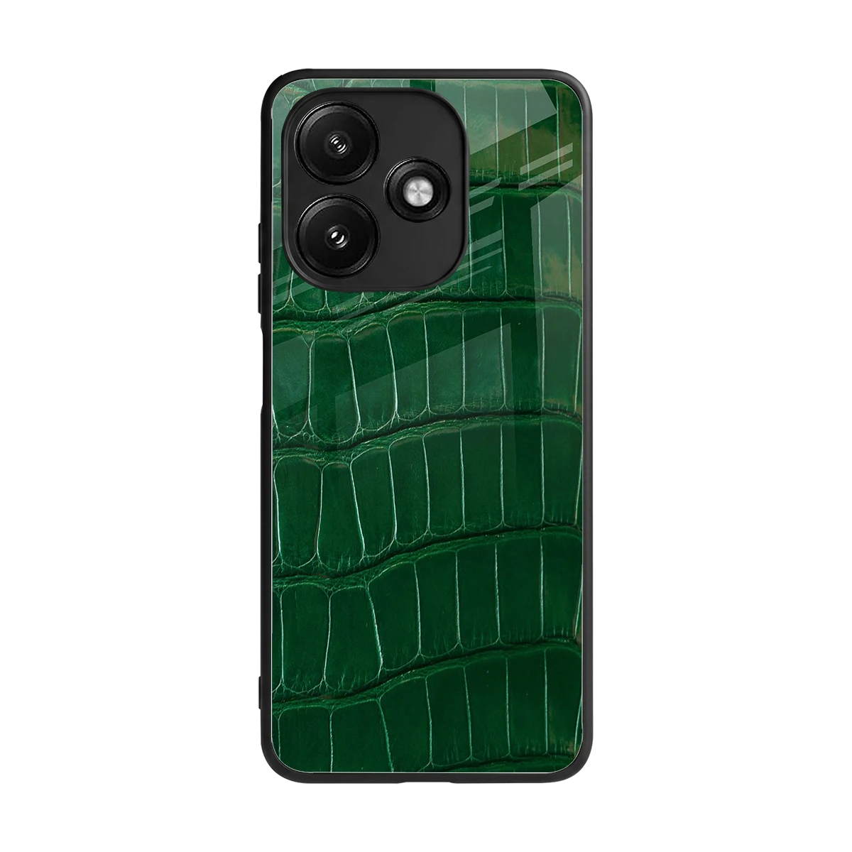 Croco Green back phone cover | glass case for redmi 12 5g