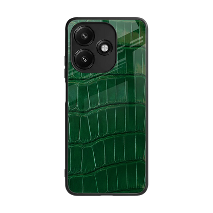 Croco Green back phone cover | glass case for redmi 12 5g