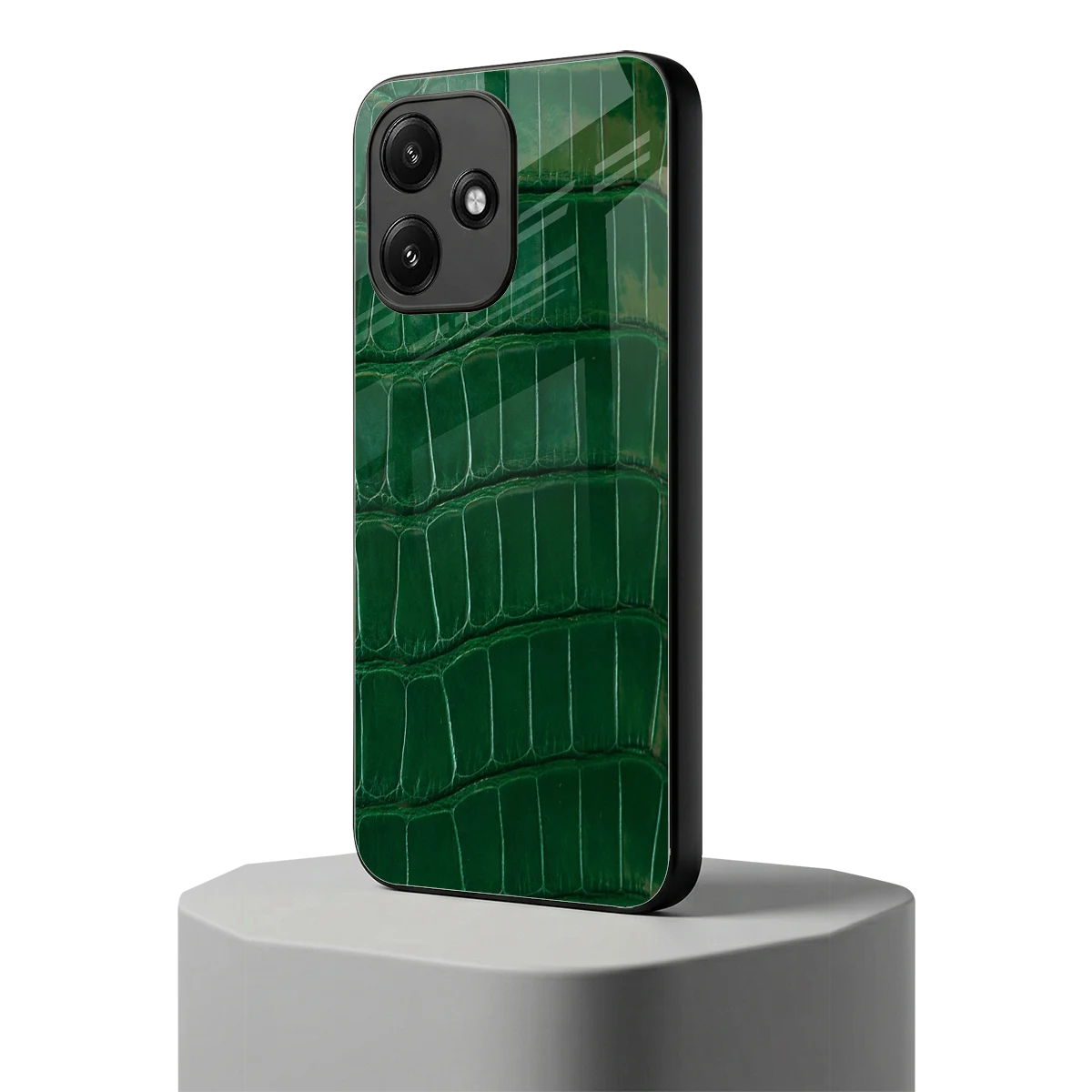 Croco Green redmi 12 5g mobile cover | shockproof glass phone case