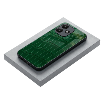 Croco Green stylish phone case for redmi 12 5g | glossy glass and slim fit
