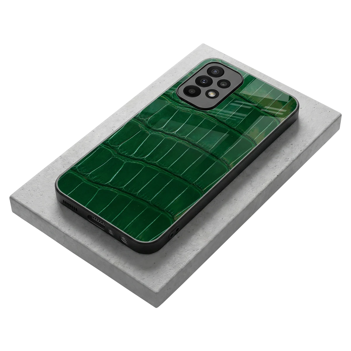 Croco Green stylish phone case for samsung galaxy a23 | glossy glass and slim fit