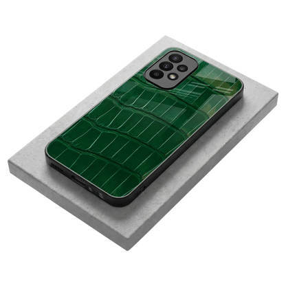 Croco Green stylish phone case for samsung galaxy a23 | glossy glass and slim fit