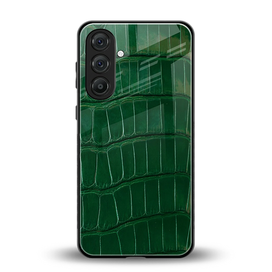Croco Green back phone cover | glass case for samsung galaxy m36 5g