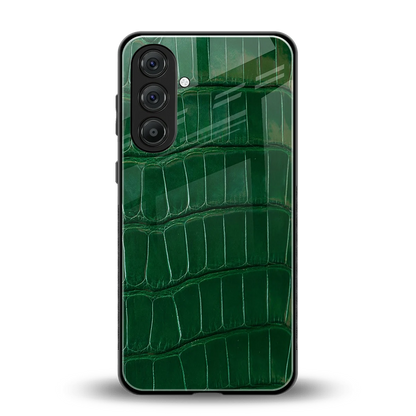 Croco Green back phone cover | glass case for samsung galaxy a55 5g