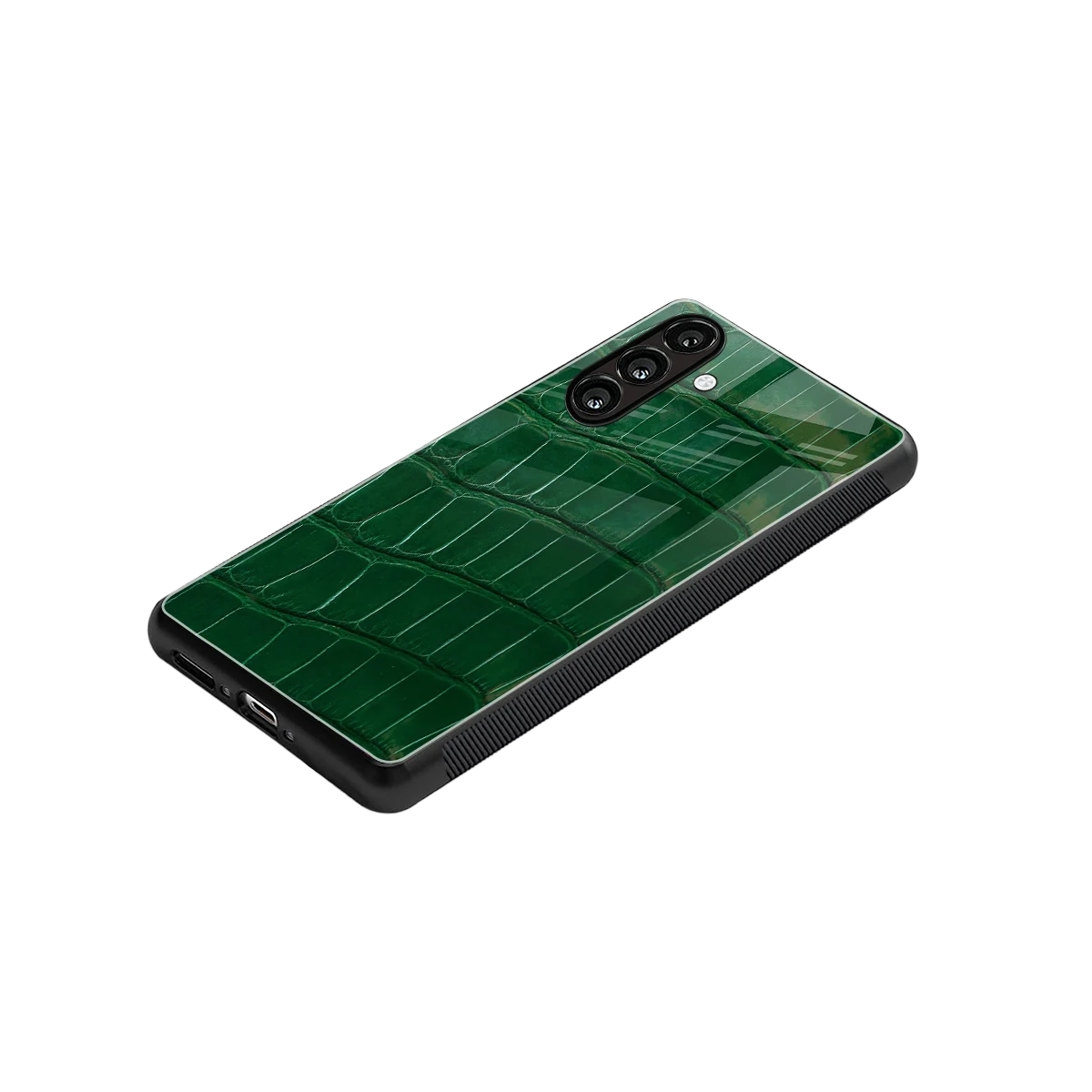 Croco Green stylish phone case for samsung galaxy a37 5g | glossy glass and slim fit