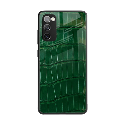 Croco Green back phone cover | glass case for samsung galaxy s20 fe