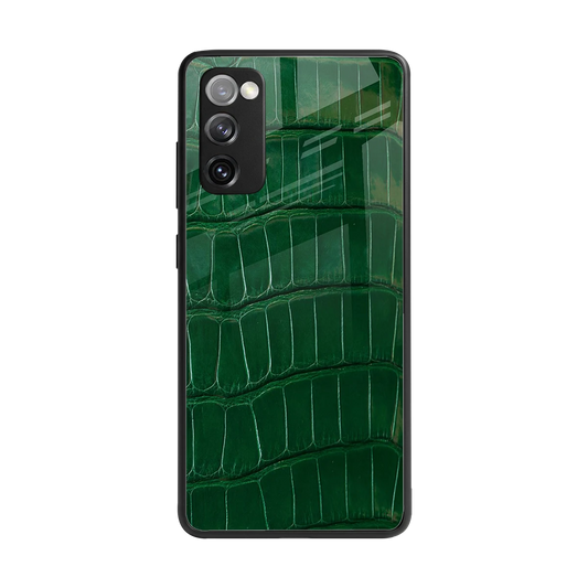 Croco Green back phone cover | glass case for samsung galaxy s20 fe