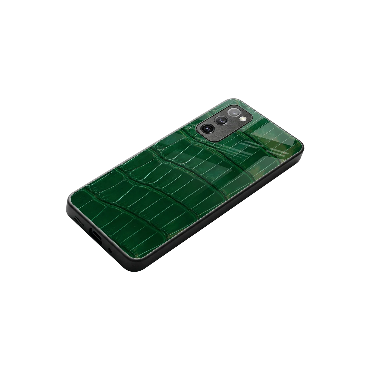 Croco Green stylish phone case for samsung galaxy s20 fe | glossy glass and slim fit