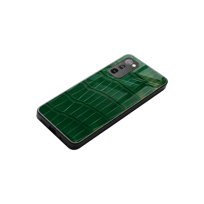 Croco Green stylish phone case for samsung galaxy s20 fe | glossy glass and slim fit