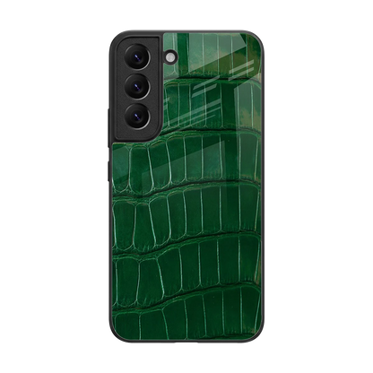 Croco Green back phone cover | glass case for samsung galaxy s22