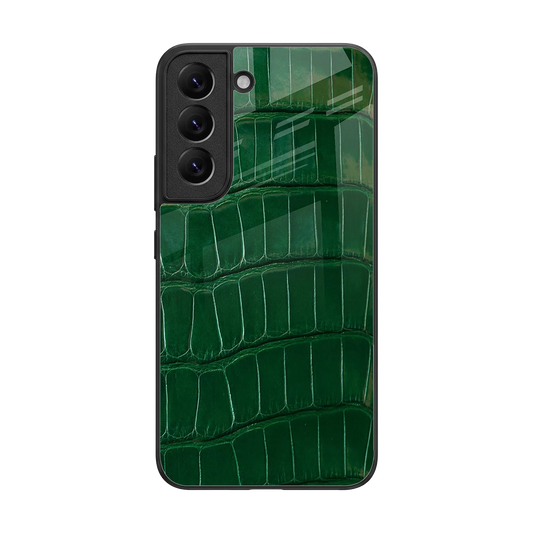 Croco Green back phone cover | glass case for samsung galaxy s22
