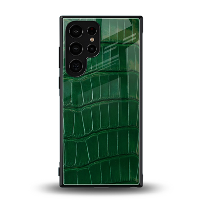Croco Green back phone cover | glass case for samsung galaxy s23 ultra