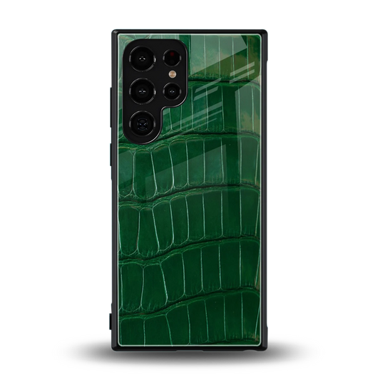 Croco Green back phone cover | glass case for samsung galaxy s24 ultra