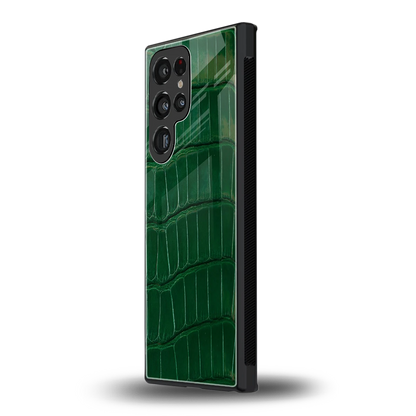 Croco Green samsung galaxy s23 ultra mobile cover | shockproof glass phone case