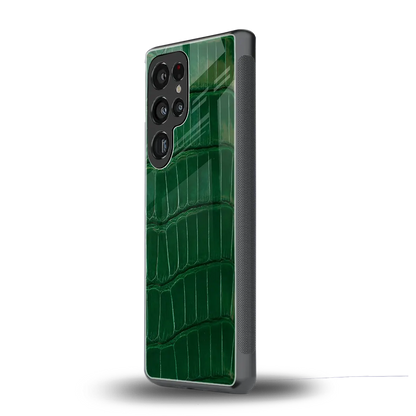 Croco Green samsung galaxy s25 ultra mobile cover | shockproof glass phone case