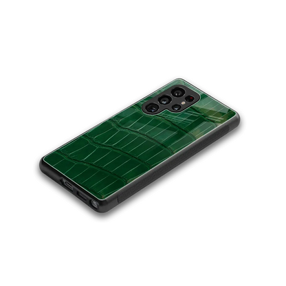 Croco Green stylish phone case for samsung galaxy s25 ultra | glossy glass and slim fit