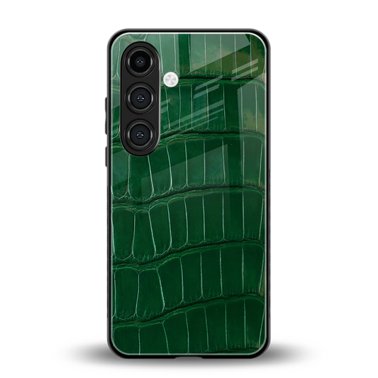 Croco Green back phone cover | glass case for samsung galaxy s24