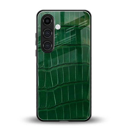Croco Green back phone cover | glass case for samsung galaxy s23 plus