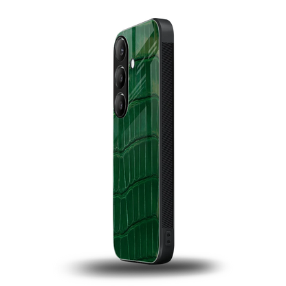 Croco Green samsung galaxy s25 mobile cover | shockproof glass phone case
