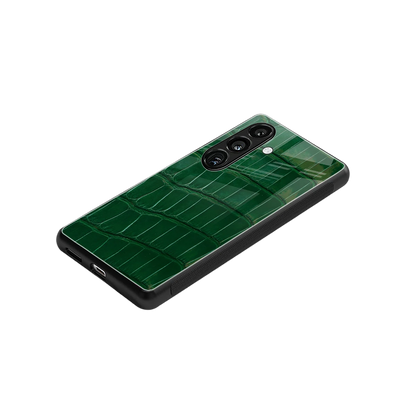 Croco Green stylish phone case for samsung galaxy s25 | glossy glass and slim fit
