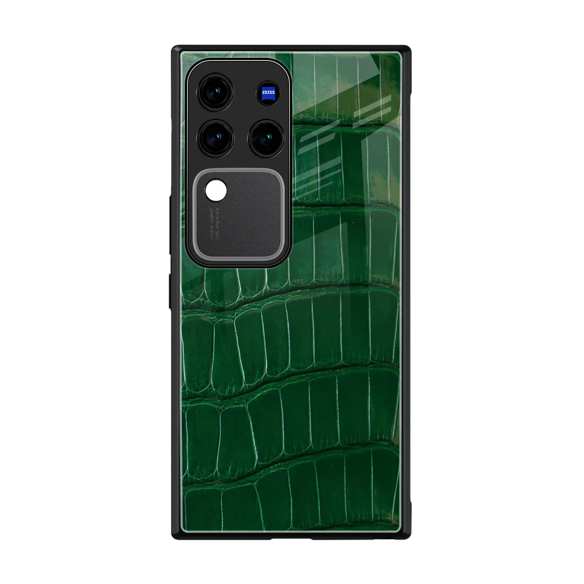 Croco Green back phone cover | glass case forvivo v30 pro