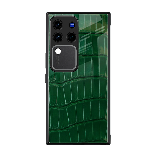Croco Green back phone cover | glass case forvivo v30 pro