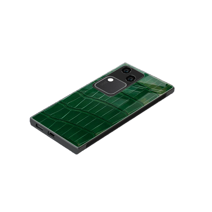 Croco Green stylish phone case for vivo v30 | glossy glass and slim fit