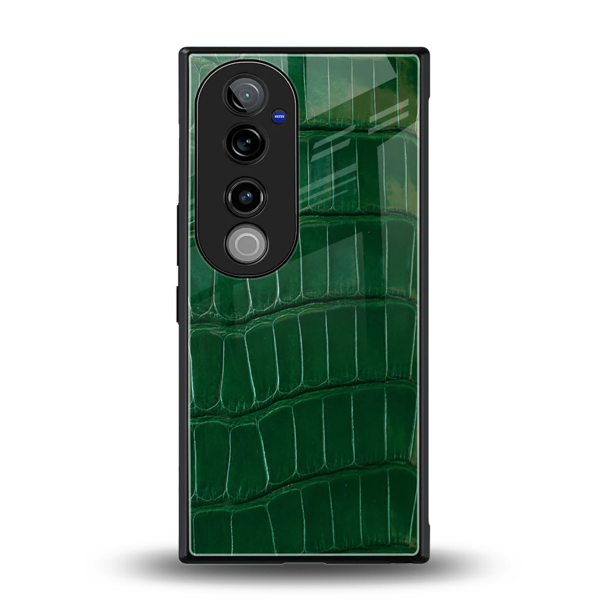 Croco Green back phone cover | glass case for vivo v40 pro