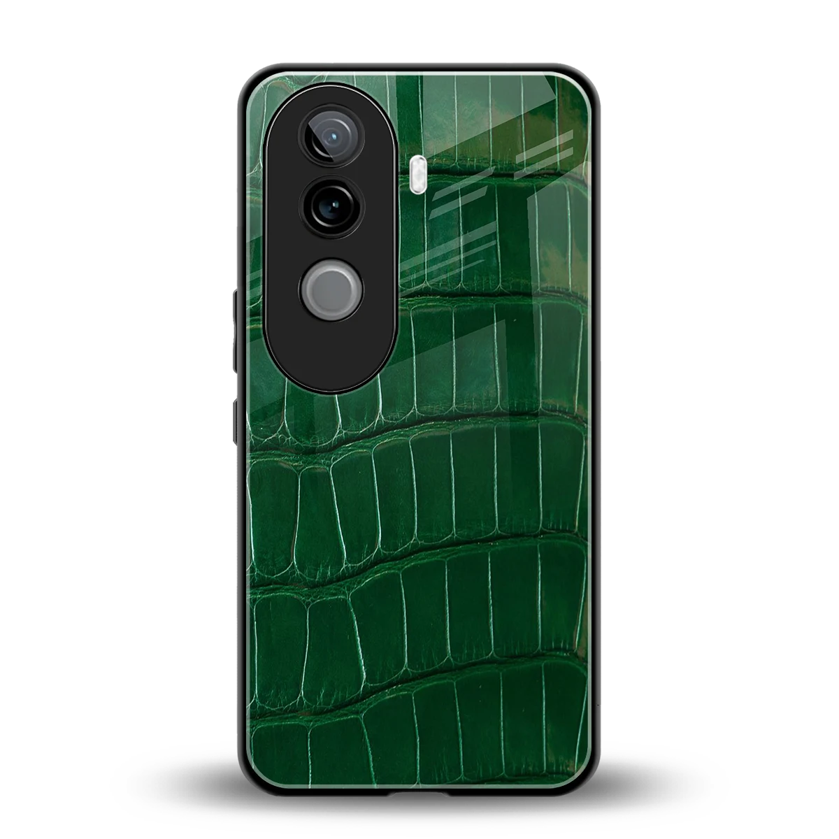 Croco Green back phone cover | glass case for vivo v40e