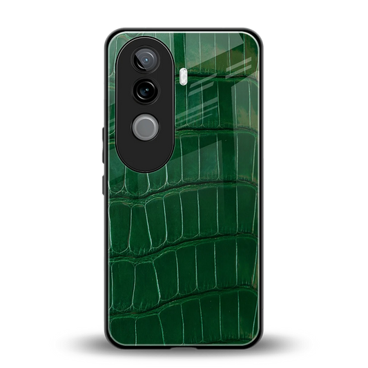 Croco Green back phone cover | glass case for vivo v40e