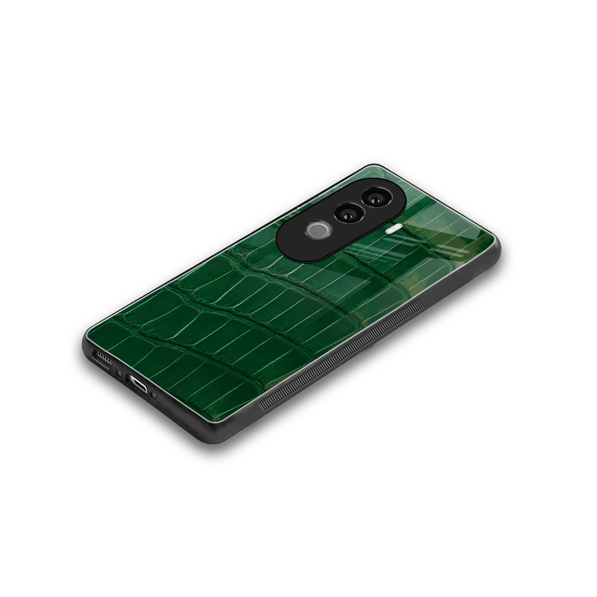 Croco Green stylish phone case for vivo v40e | glossy glass and slim fit