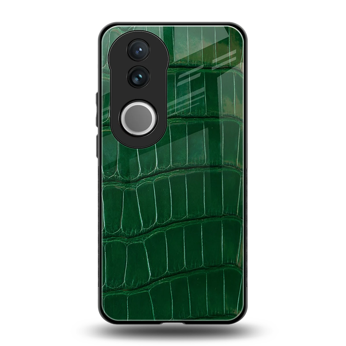 Croco Green back phone cover | glass case for vivo v50