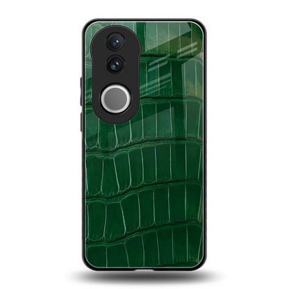 Croco Green back phone cover | glass case for vivo v50