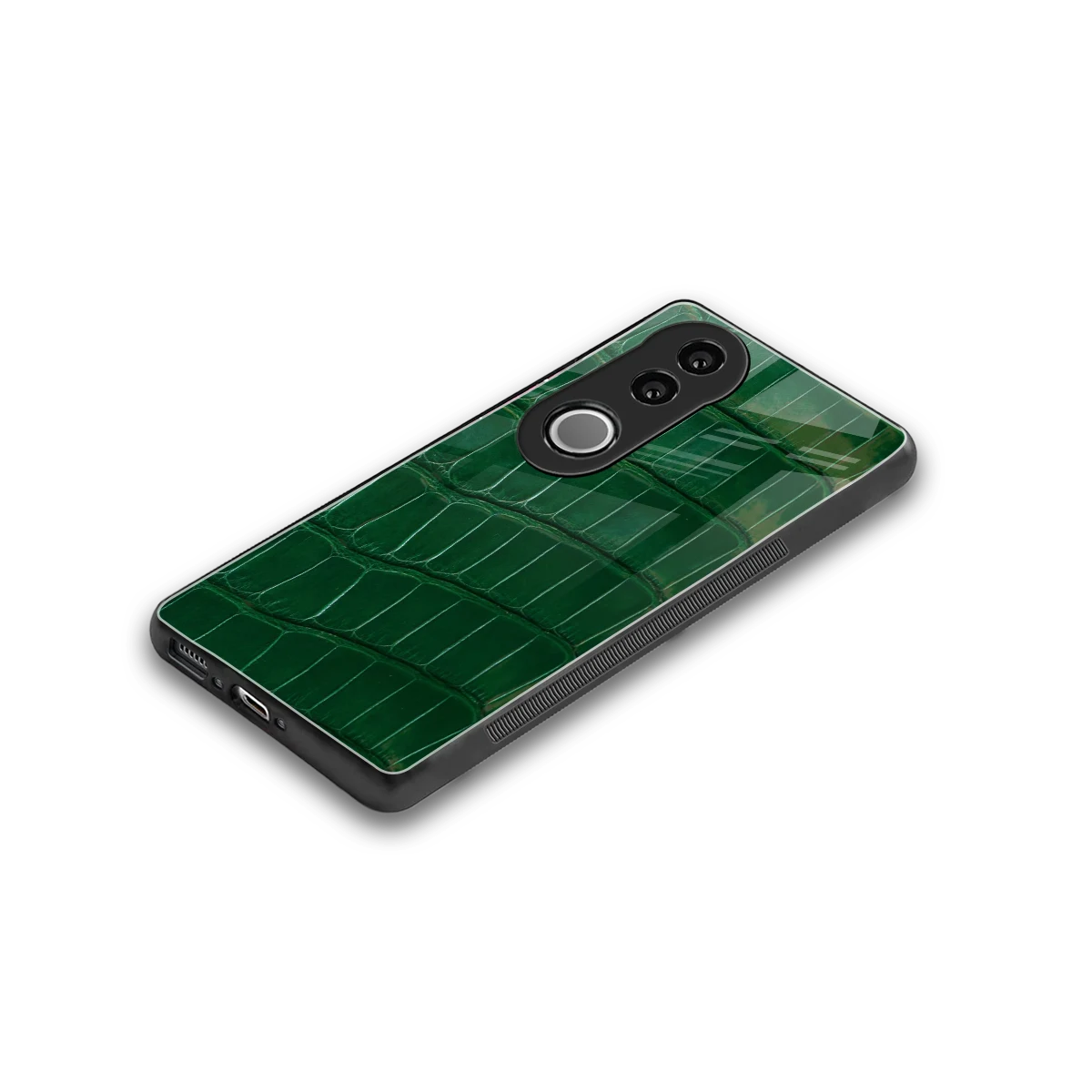 Croco Green stylish phone case for vivo v50 | glossy glass and slim fit