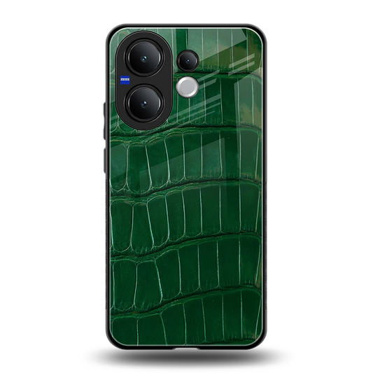 Croco Green back phone cover | glass case for vivo v60