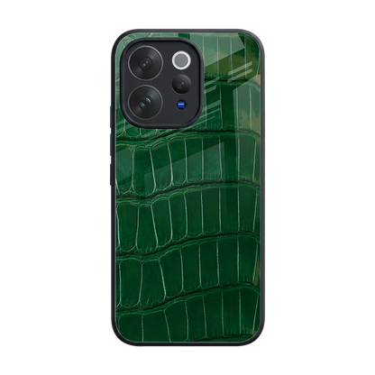 Croco Green back phone cover | glass case for vivo v70 elite
