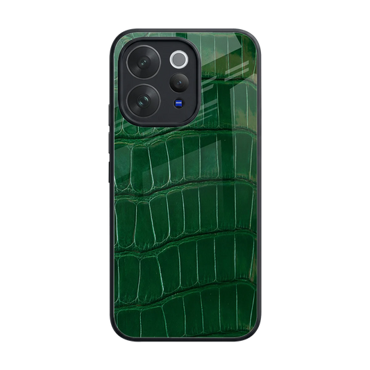 Croco Green back phone cover | glass case for vivo v70 elite