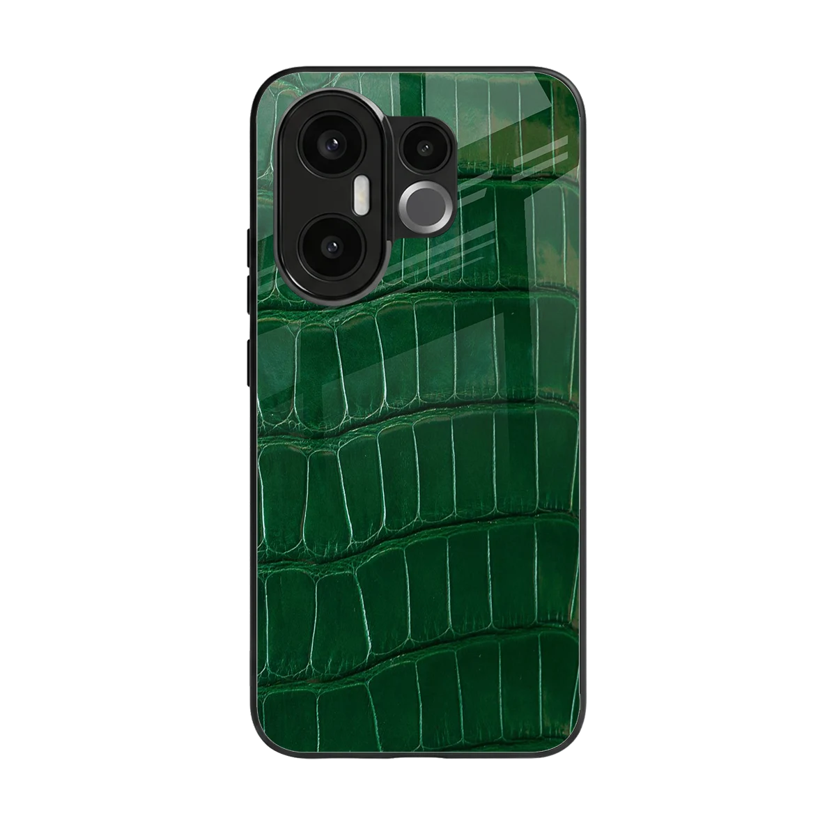 Croco Green back phone cover | glass case for vivo x200 fe