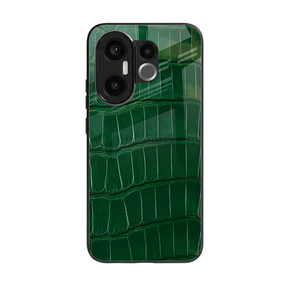 Croco Green back phone cover | glass case for vivo x200 fe